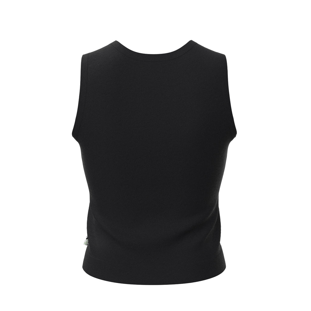Sport Basic Top Äve in schwarz